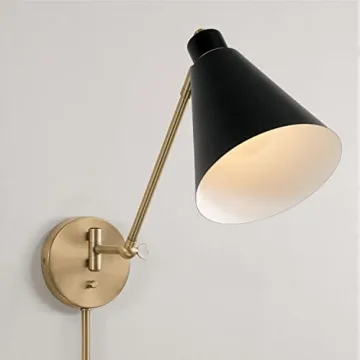 Bradley Wall Sconce | Modern Aged Brass & Black Design