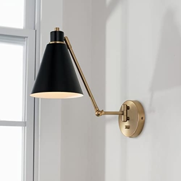 Bradley Wall Sconce | Modern Aged Brass & Black Design