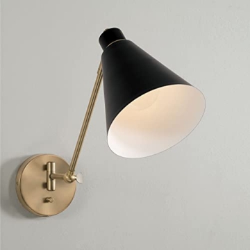 Bradley Wall Sconce | Modern Aged Brass & Black Design