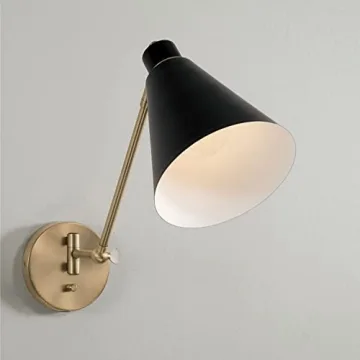 Bradley Wall Sconce | Modern Aged Brass & Black Design