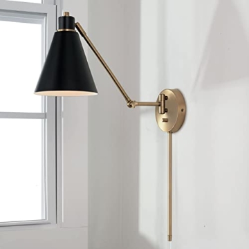 Bradley Wall Sconce | Modern Aged Brass & Black Design