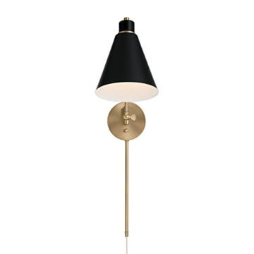 Bradley Wall Sconce | Modern Aged Brass & Black Design