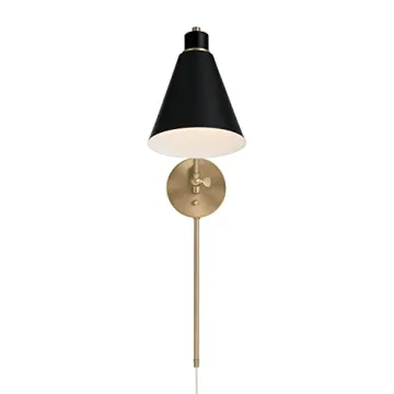 Bradley Wall Sconce | Modern Aged Brass & Black Design