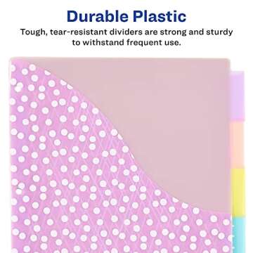 Avery Pastel Dividers for 3 Ring Binders - 5 Tab Set