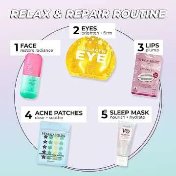 Vitamasques Multivitamin Face Mask, 8-Pack - Hydrating and Nourishing for Radiant Skin, Provides Vitamins B, C & E