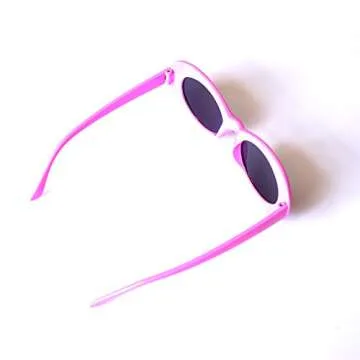 JUSLINK Bold Retro Oval Mod Thick Frame Sunglasses Round Lens Clout Oval Goggles(Pink)
