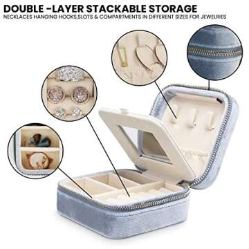 Elegant Plush Velvet Jewelry Travel Organizer for Women