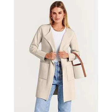 Women's Open Front Knit Cardigan Lightweight Fall Outerwear