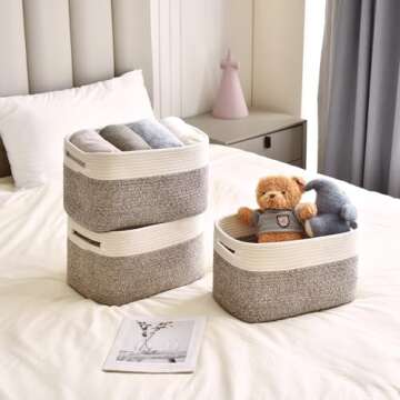 Stylish Cotton Rope Storage Baskets for Home Organization