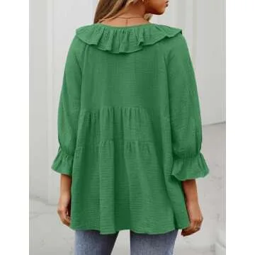 Stylish ZESICA Women's Ruffle Tunic - Chic & Comfy