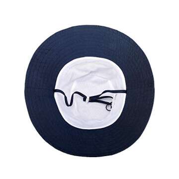 Baby Sun Hat Smile Face UPF 50+ Sun Protection Toddler Summer Cap Adjustable Beach Swim Bucket for Baby Boy Girl Kid Navy