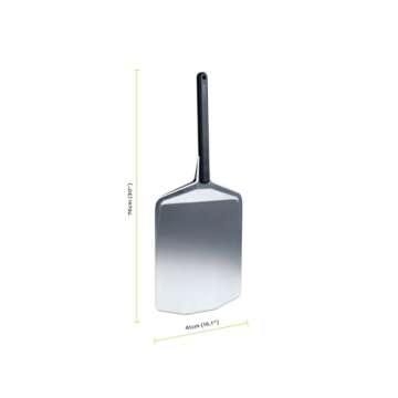 ooni 16” Metal Pizza Peel – Metal Pizza Peel 16 Inch, Pizza Spatula Paddle, Lightweight Pizza Turning Peel with Long Handle, Pizza Oven Accessories, Pizza Tools, Rectangle Pizza Turner