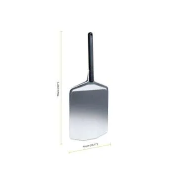 ooni 16” Metal Pizza Peel – Metal Pizza Peel 16 Inch, Pizza Spatula Paddle, Lightweight Pizza Turning Peel with Long Handle, Pizza Oven Accessories, Pizza Tools, Rectangle Pizza Turner