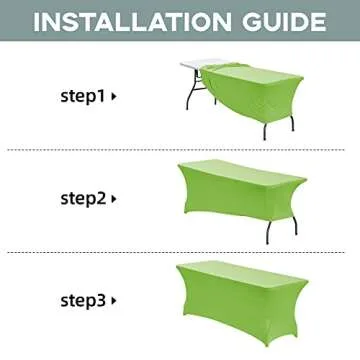 CWK 6FT Stretch Spandex Table Cover for Rectangular Fitted Folding Tables, Wrinkle Resistant, Elastic Stretchable Patio Tablecloth Protector for Party, Banquet, Wedding and Events (Light Green)