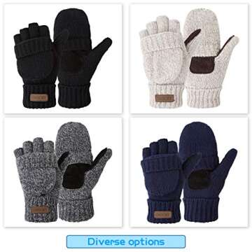 OMECHY Thermal Insulation Winter Gloves for Men and Women