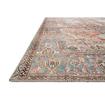 Loloi II Loren Terracotta/Sky 5'-0" x 7'-6" Area Rug