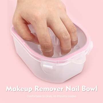 Nail Soaking Bowl, 2PCS Soak Off Bowl Gel Polish Remover,Cuticle Remover Manicure Bowl with Triangle Cuticle Peeler and Stainless Steel for Gel Polish Remover Nail Art Tool