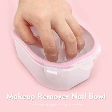 Nail Soaking Bowl, 2PCS Soak Off Bowl Gel Polish Remover,Cuticle Remover Manicure Bowl with Triangle Cuticle Peeler and Stainless Steel for Gel Polish Remover Nail Art Tool