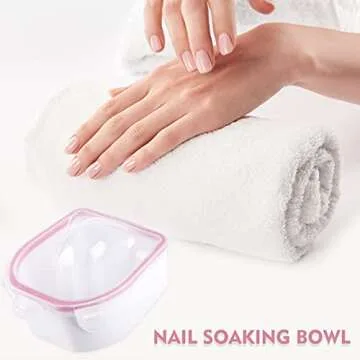 Nail Soaking Bowl, 2PCS Soak Off Bowl Gel Polish Remover,Cuticle Remover Manicure Bowl with Triangle Cuticle Peeler and Stainless Steel for Gel Polish Remover Nail Art Tool