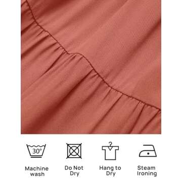 ZESICA Women's Sexy Boho Off Shoulder Puff Short Sleeve High Waist Ruffled Flowy A Line Beach Party Midi Dress,Coral,Small