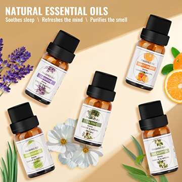 Rain Humidifier with 5 Essential Oils, Mushroom Humidifier with 7 Changing Colors Night Lights, Rain Sound Cloud Humidifier Water Drip Desk Bedside Water Drop Sound, Wood