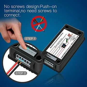 DC Multifunction Battery Monitor Meter,0-200V,0-300A (Widely Applied to 12V/24V/48V RV/Car Battery) LCD Display Digital Current Voltage Solar Power Meter Multimeter Ammeter Voltmeter