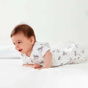 Duomiaomiao 2 Pack Baby Sleep Sack 100% Organic Cotton Lightweight Breathable Comfy Toddler Sleeping Sack (0.5 Tog-Tiger, Small)