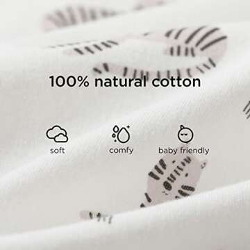 Duomiaomiao 2 Pack Baby Sleep Sack 100% Organic Cotton Lightweight Breathable Comfy Toddler Sleeping Sack (0.5 Tog-Tiger, Small)