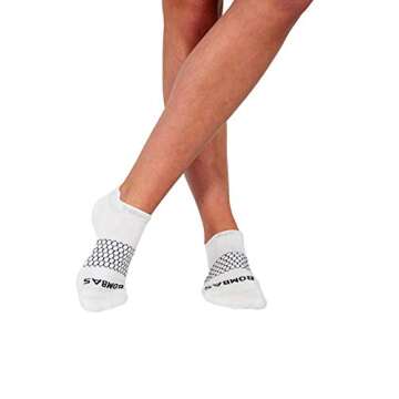 Bombas Women's Original's White Ankle Socks - Comfortable Blister Prevention and Arch Support