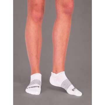 Bombas Women’s Original White Ankle Socks with Blister Tabs