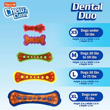 Chew 'n Clean Dental Duo Bacon Flavored Dental Dog Treat & Chew, Color Varies, Extra Large