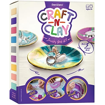 Craft 'n Clay Jewelry Dish Making Kit - Creative DIY Arts & Crafts for Kids 8-14 Years Old