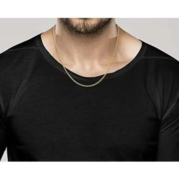 Miabella Italian 18K Gold Over 925 Sterling Silver 2.3mm Curb Cuban Link Chain Necklace for Women Made in Italy (Length 20 Inches)