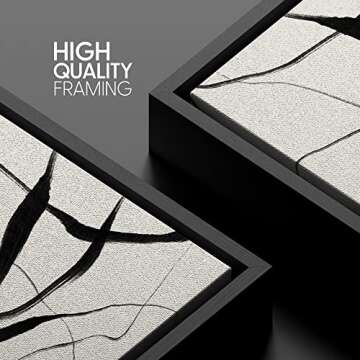 SIGNWIN Framed Canvas Print Wall Art Geometric Black Gray Spiral Ring Circle Abstract Shapes Illustrations Modern Art Decorative Contemporary Minimal for Living Room, Bedroom, Office - 16"x16" Black