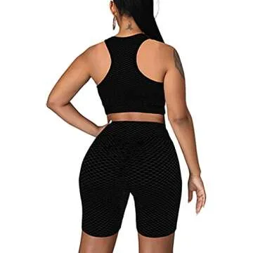 Dofaoo Activewear Sets For Women Shorts 2 Piece High Waist Crop Top Outfits Xl