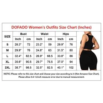 Dofaoo Activewear Sets For Women Shorts 2 Piece High Waist Crop Top Outfits Xl
