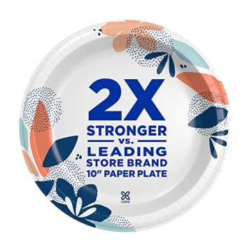 Dixie Medium Paper Plates, 8.5 Inch, 90 Count, 2X Stronger*, Microwave-Safe, Soak-Proof, Cut Resista...