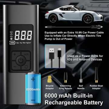 Portable Air Compressor for Quick Tire Inflation 150PSI