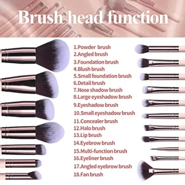 Premium 18-Piece Makeup Brush Set with Sponges & Holder