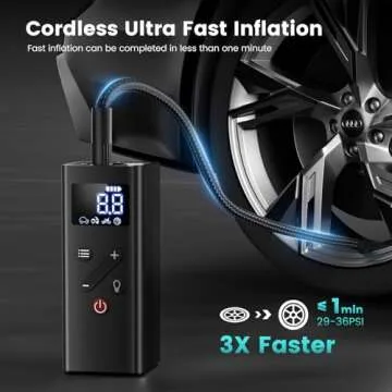 Portable Tire Inflator for Quick Air Filling and Charging