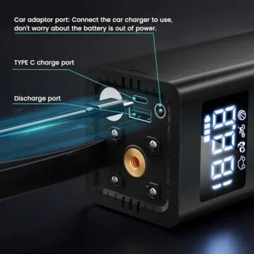 Portable Tire Inflator for Quick Air Filling and Charging