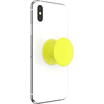 ​​​​PopSockets Phone Grip with Expanding Kickstand, Solid PopGrip - Neon Yellow