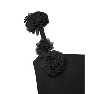 JW PEI Women's Elaina Black Mini Dress with Rosettes