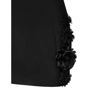 JW PEI Women's Elaina Black Mini Dress with Rosettes