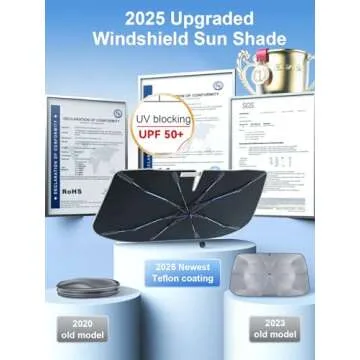 Nmoiss Windshield Sun Shade Umbrella 99% UV Protection