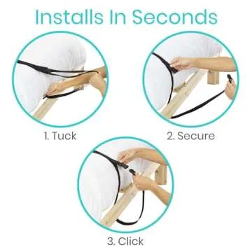 Vive Bed Ladder Assist - Pull Up Assist Device with Handle Strap - Rope Ladder Caddie Helper - Sitting, Sit Up Hoist for Elderly, Senior, Injury Recovery Patient, Pregnant, Handicap - Padded Hand Grip