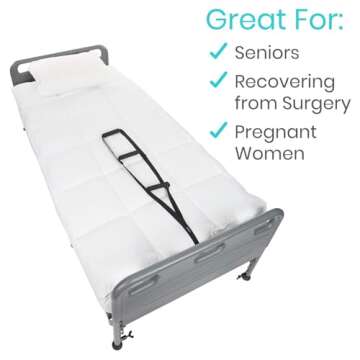 Vive Bed Ladder Assist - Pull Up Assist Device with Handle Strap - Rope Ladder Caddie Helper - Sitting, Sit Up Hoist for Elderly, Senior, Injury Recovery Patient, Pregnant, Handicap - Padded Hand Grip