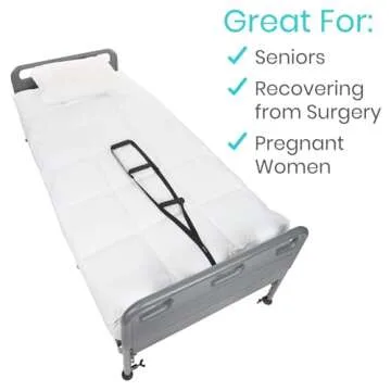 Vive Bed Ladder Assist - Pull Up Assist Device with Handle Strap - Rope Ladder Caddie Helper - Sitting, Sit Up Hoist for Elderly, Senior, Injury Recovery Patient, Pregnant, Handicap - Padded Hand Grip