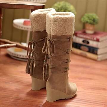 Stylish YDYCG Women High Heels Wedge Winter Boots