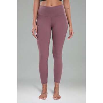 Colorfulkoala Women's Buttery Soft High Waisted Yoga Pants 7/8 Length Leggings (L, Dusty Red)